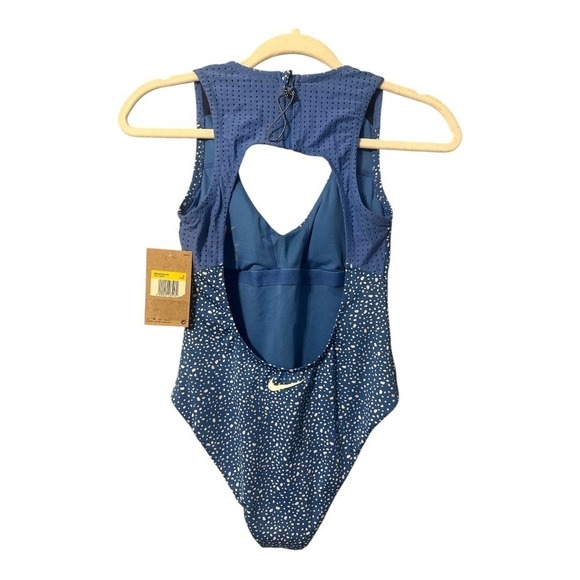 Nike Swim Women's Blue/White Open Back One Piece, Small - Picture 4 of 9